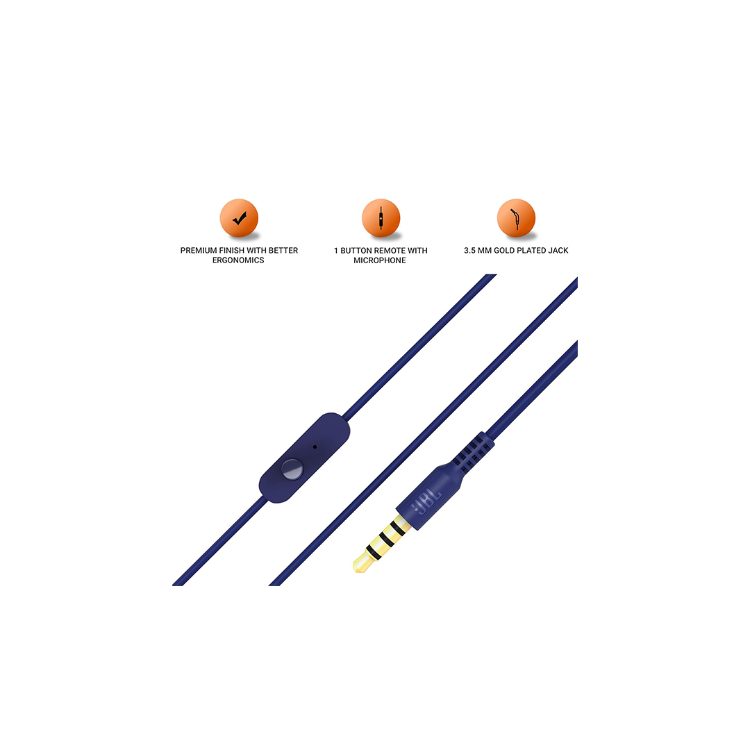 JBL Tune 310C USB-C Earbuds with Microphone - Blue JBL Tune 310C USB-C Earbuds with Microphone - Blue